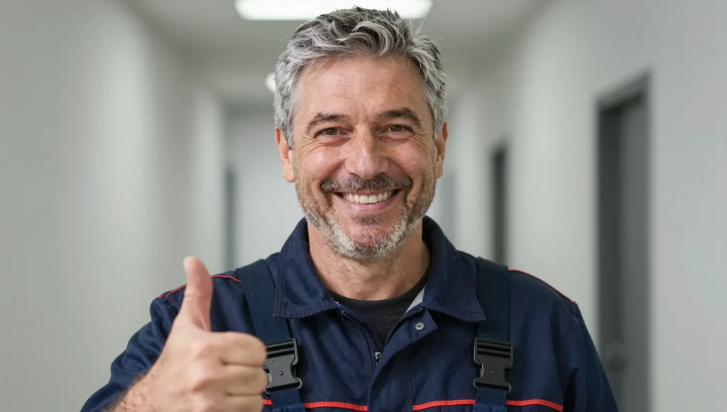 Portrait einer Elektrofachkraft bei der Arbeit