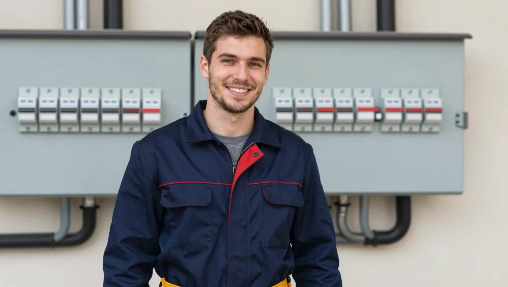 Portrait einer Elektrofachkraft im Einsatz