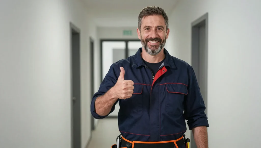 Portrait einer Elektrofachkraft mit Werkzeug