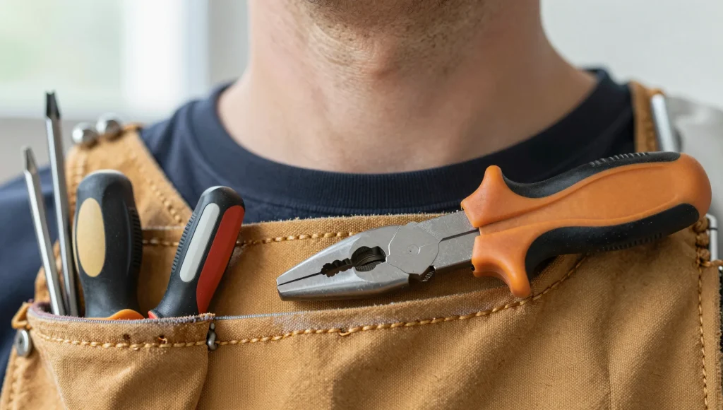 Werkzeug einer Elektrofachkraft, bereit für den nächsten Einsatz.