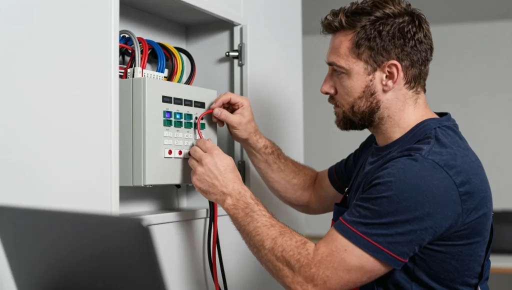 Einrichtung eines KNX-Panels für die Smart-Home-Steuerung.