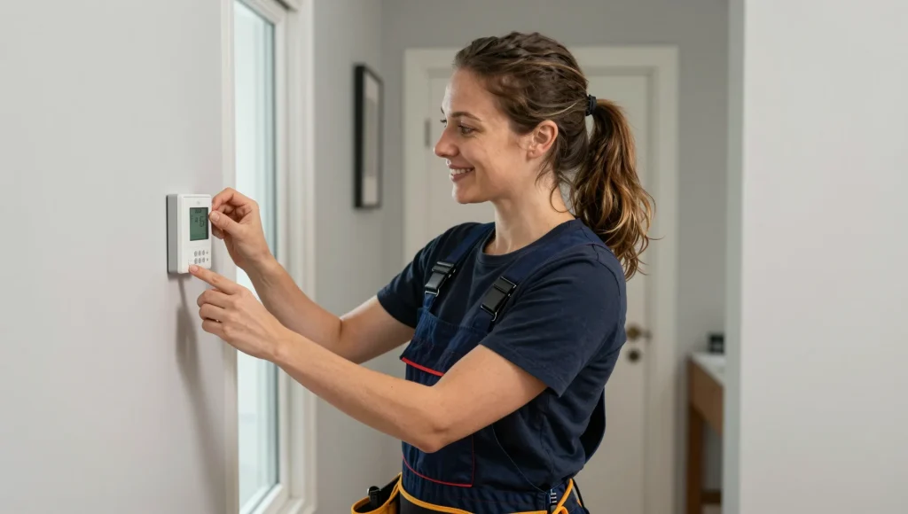 Anschluss eines smarten Thermostats an der Wand