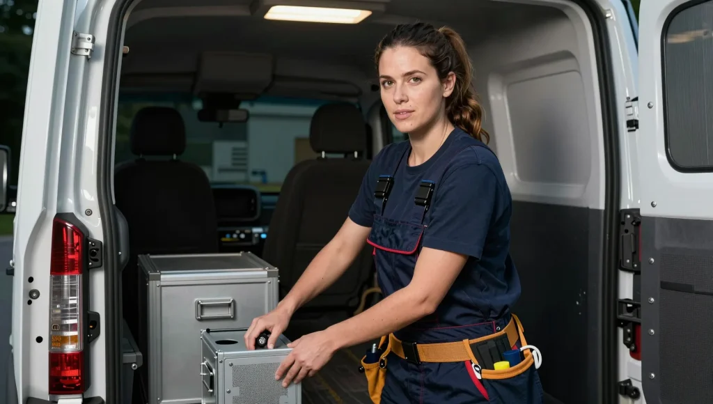 Werkzeug und Ausrüstung im Servicefahrzeug